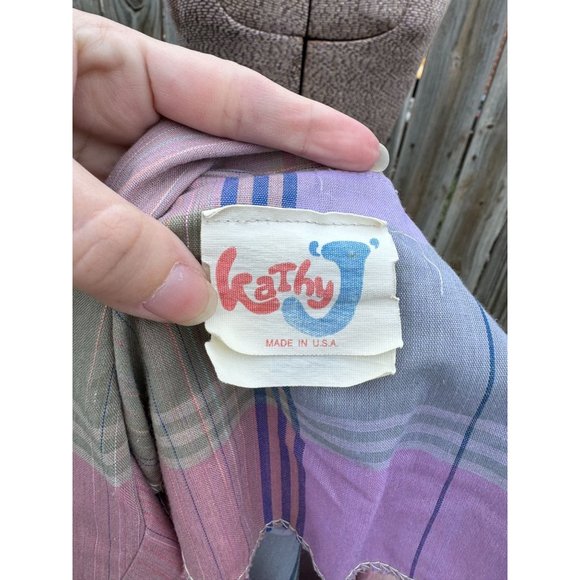 Vintage 70's Kathy J Women's Plaid House Dress Union Made - Picture 6 of 8